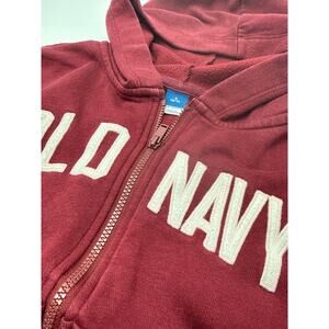 Old Navy Girls Zip Hoodie Maroon Size 6-7 Full Zip Sweatshirt